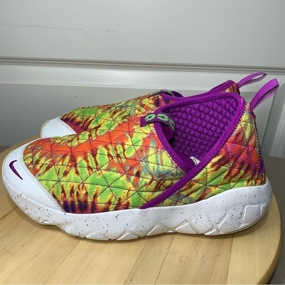 Nike acg Chunky Sneakers Men Sz 9.5 Tie-Dye Purple Green Slip on Shoes cw2463 - Picture 6 of 16